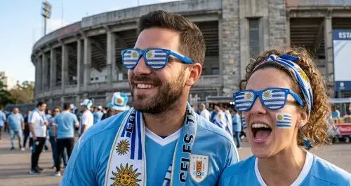 Lentes de cotillón con diseño Uruguay Caja de 12 Unidades - imagen 2