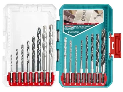 KIT/SET 16 MECHAS c/ENCASTRE HEX ¼" PARA METAL, HORMIGÓN, MADERA INDUSTRIAL